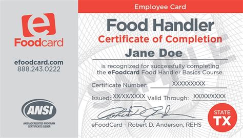 texas food handlers card license